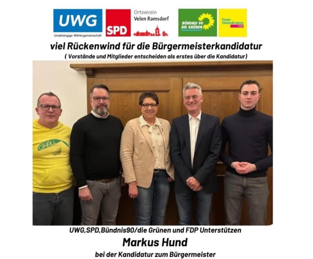 Breite Unterstützung für Markus Hund. UWG Velen-Ramsdorf e.V.,SPD Ortsverein Vel...